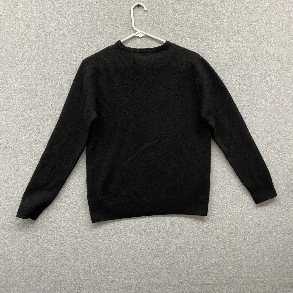 J.Crew 100% Cashmere Black V-Neck Sweater Men’s Medium Luxury Soft Classic Lux